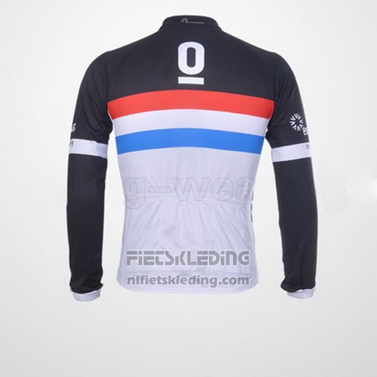 2011 Fietskleding Trek Leqpard Kampioen Frankrijk Zwart en Wit Lange Mouwen en Koersbroek